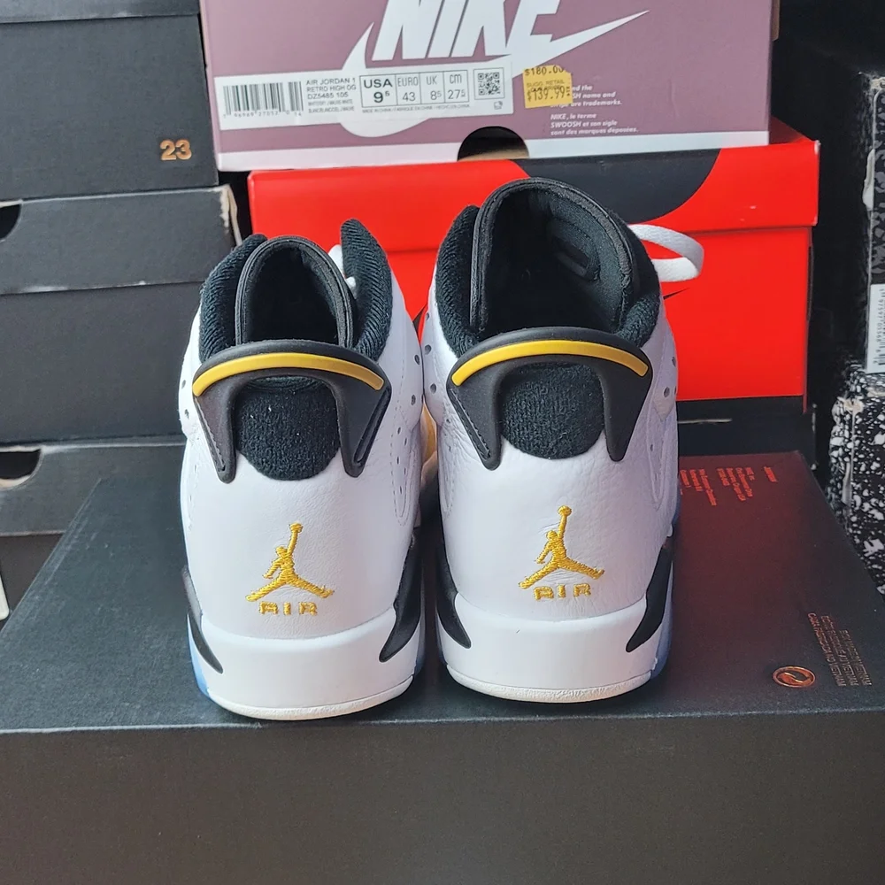 Nike Air Jordan 6 Retro (GS) Kids' Yellow and White Sneakers Size 4y
